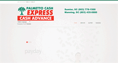 Desktop Screenshot of palmettocashexpress.com